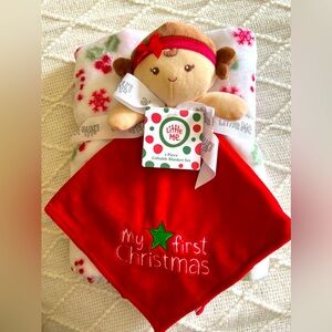 Little Me My First Christmas Plush Baby Blanket and Holly Girl Lovey